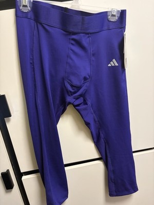 Adidas Techfit 3/4 Training Compression Tights Men's Medium Purple NWT IA1177