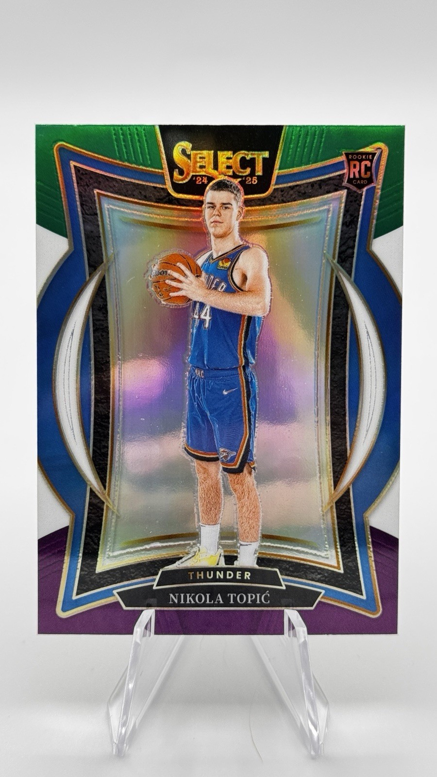 2024-25 Panini Select - Concourse Nikola Topic #89 Green White Purple Prizm (RC)