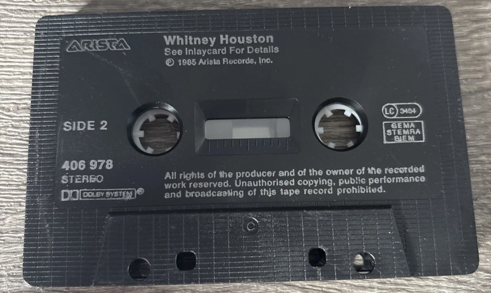 WHITNEY HOUSTON - Self Titled : Cassette Album - Arista Records 1985 - VG+ - Image 4 of 4