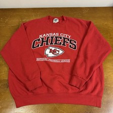 VINTAGE Kansas City Chiefs Sweatshirt Mens XL Red Pullover NFL Football 90s