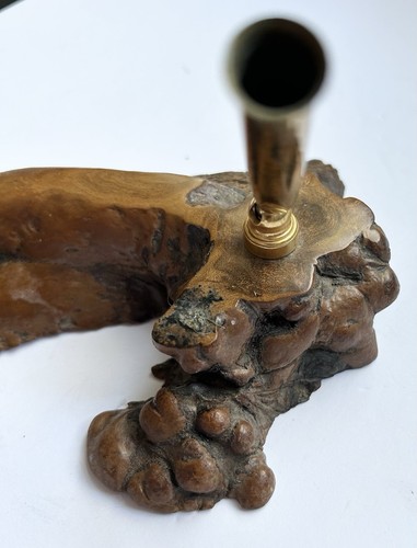 Large 9.5” Walnut Burl Wood Sculpture Pen/Pencil Holder - Beautifully Polished - Picture 6 of 12