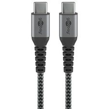 goobay 49301 USB-C Cable 10 Gbps - Extra Robust Premium Textile Cable with Metal