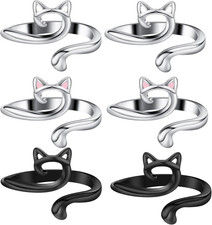 6Pcs Knitting Crochet Loop Ring for Fingers Metal Open Yarn Guide Crochet Rings