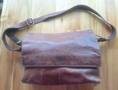 Sid & Vain Messenger Bag aus hochwertigem Leder mit extra Laptop Innentasche 