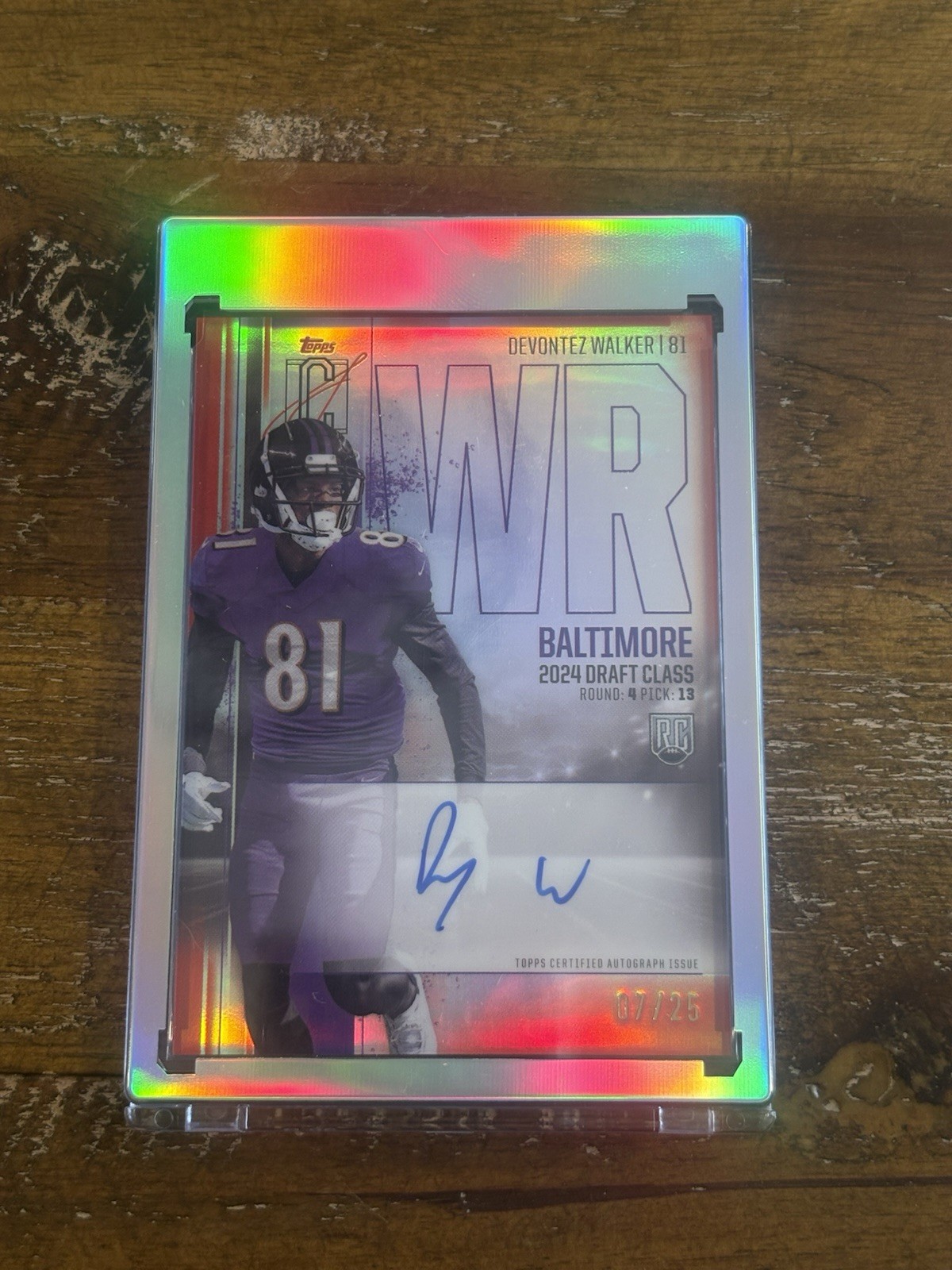 Devontez Walker Topps Signature Class Rookie Class Chrome Autograph Variation #RCVDW Orange Refractor