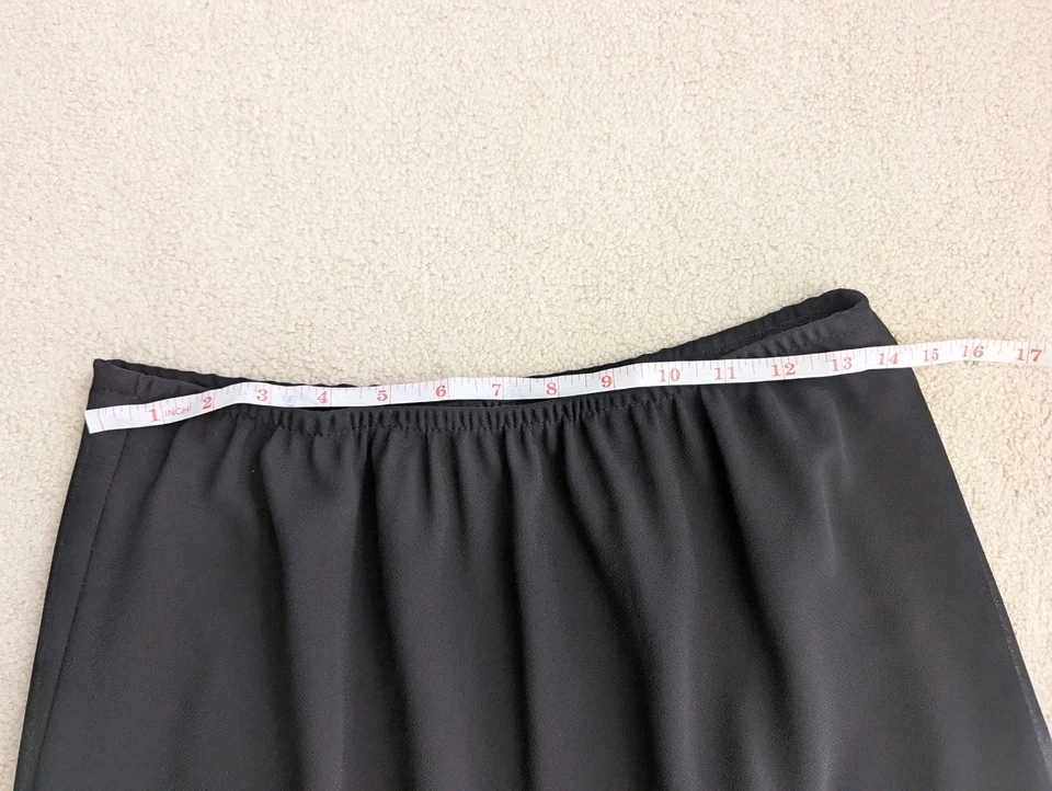 MSK Woman Size L Black Stretch Knit Polyester Lined Long Flare Skirt - Image 3 of 4