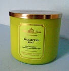 WHITE BARN CANDLE -Eucalyptus Mint - 3 WICK - 14.5 OZ Jar - NEW