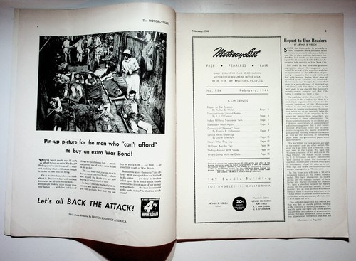 1944 February Motorcyclist Motorcycle Magazine Harley-Davidson Indian WWII - Picture 2 of 10