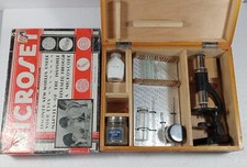 Two 1950s Microscopes Microset In Original Box  Other In Original Wooden Box