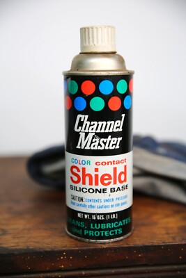 Vintage Spray Paint Can Color Contact Shield Lubricant retro 70s dots metal cap