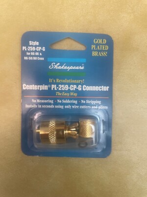 Shakespeare Centerpin Connector PL-259-CP-G, Gold Plated Brass