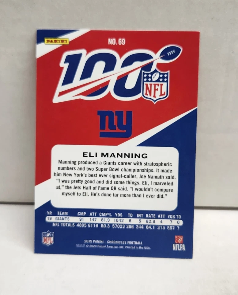 ELI MANNING 2019 Chronicles RED ~ #'d /199 ~ New York GIANTS - Image 2 of 2