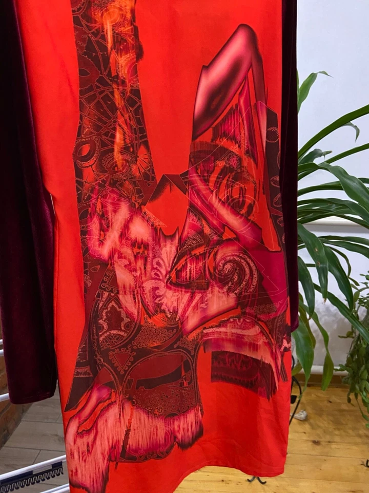 Vestido feminino Save The Queen S abstrato capricho arte artística manga de veludo tamanho P - Imagem 4 de 4