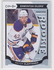 15/16 OPC...ANTON SLEPYSHEV...MARQUEE ROOKIE...CARD # U14...OILERS. rookie card picture