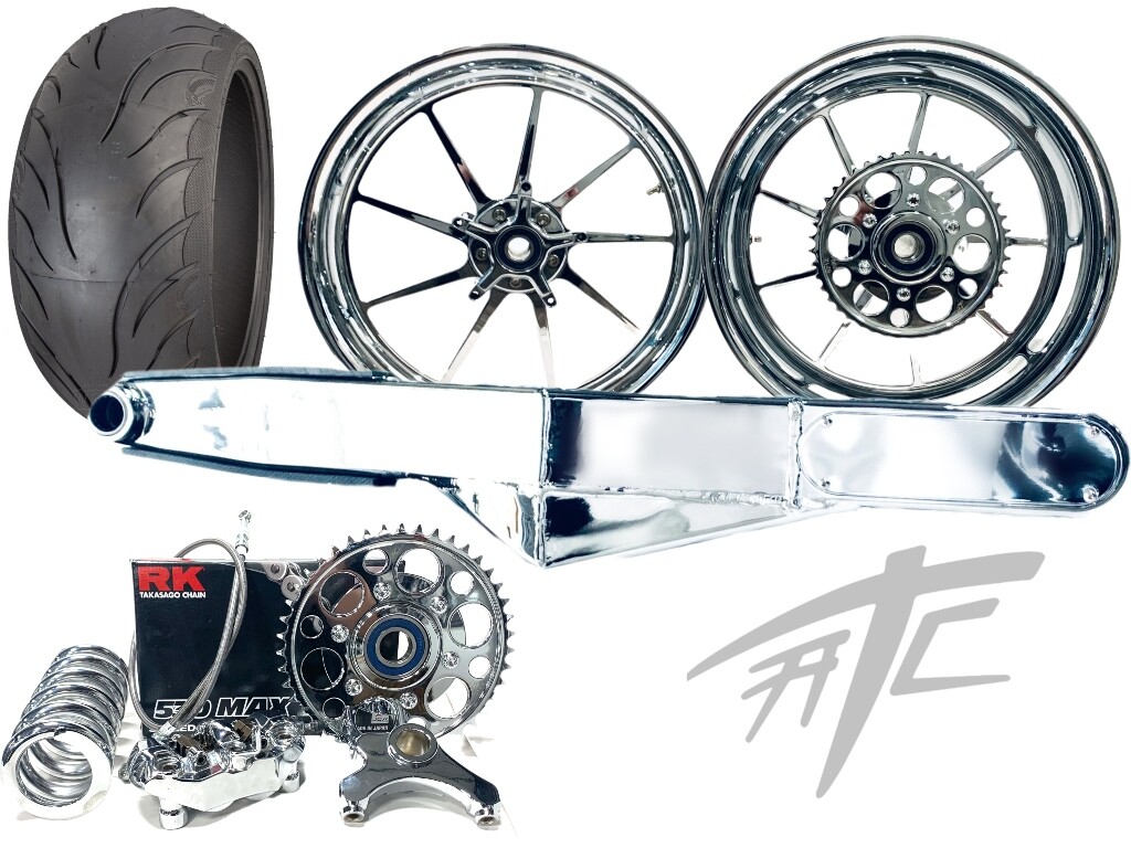 Tyrrellp34ＳＩＸWHEELER 240 FAT TIRE KIT CHROME OMNI WHEELS CHROME STEALTH ARM 06-11