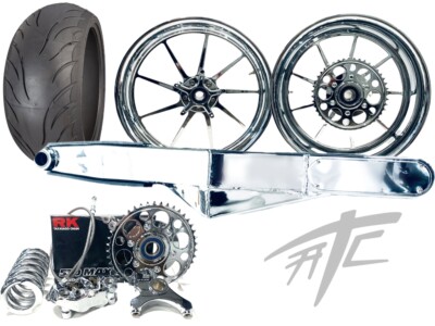 240 FAT TIRE KIT CHROME OMNI WHEELS CHROME STEALTH ARM 06-11