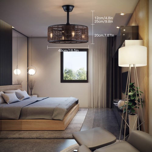 AC110-120V Fan Light w/o Bulb 60W 3-speed adjustment ceiling fan Light Remote - Picture 3 of 22