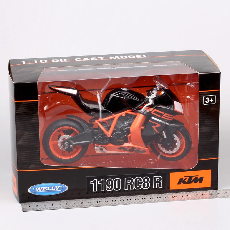 Welly 1:10 Scale Big KTM 1190 RC8 R Sport Bike Plastic Toy Vehicle Motorcycle - Image 4 of 4