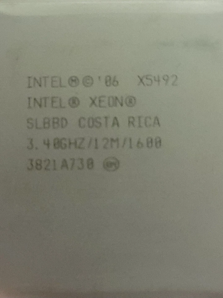 Intel Xeon X5492 SLBBD Clock 3.4GHz, 12M Cache, 4 Core, Socket LGA771, 150W CPU - Image 3 of 3