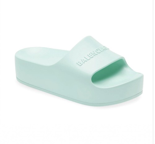 balenciaga logo platform slides