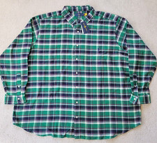 Polo Ralph Lauren Men Plaid Flannel Button Down Shirt Green Big Tall 4XB