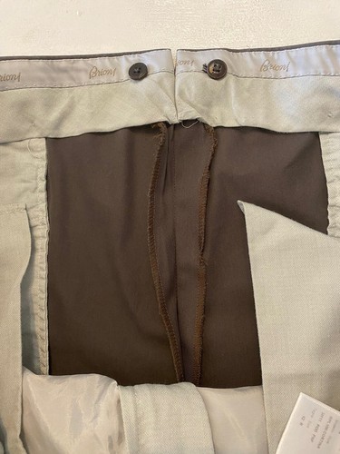 Men’s Brioni Cortina 100% Cotton Flat Front Straight Leg Pants Size EU 62 US 48 - Picture 6 of 10