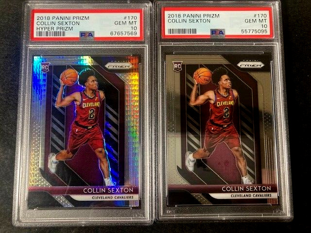 2018 Hyper Prizm Collin Sexton RC #170 PSA 10 Pop 12 & Base PSA 10 Jazz Hornets