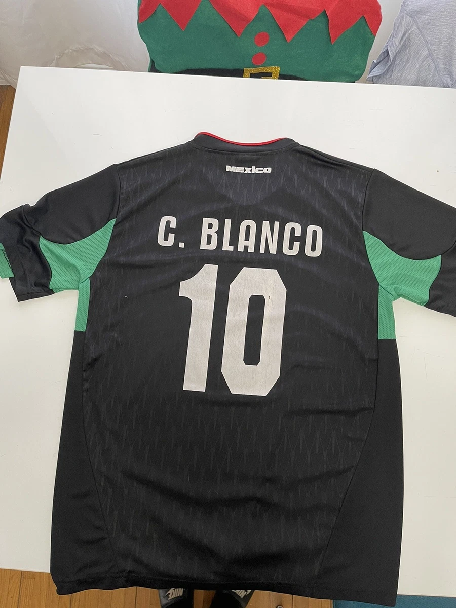 Mexico No10 Blanco Green Home Soccer Country Jersey