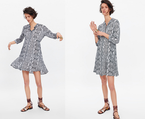 snakeskin shift dress