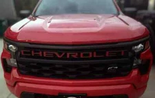 VINYL: Overlay Grill Letters 2022 2023 2024 2025 Silverado Gloss Red