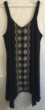 Women's Tank Dress Shoreline Sleeveless Black Embroidered White Size 4XL  NWT