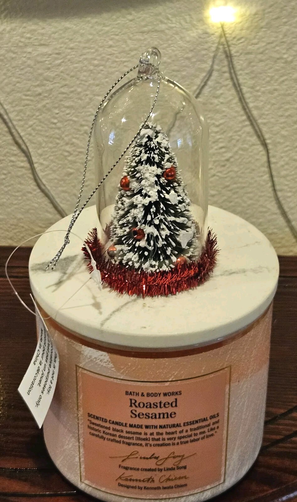 Bath & Body Works Holiday Christmas Tree Cloche 3-Wick Candle Topper Magnet