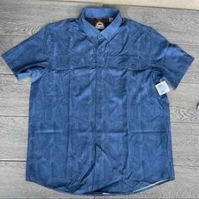 New Hurley Shirt Mens Large Blue Beach Button Down Casual Pit 24 Length 30