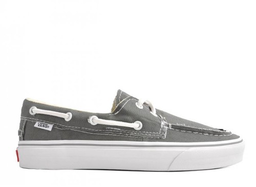 VANS ZAPATO DEL BARCO  PEWTER/TRUE WHITE BOAT CASUAL CANVAS  SNEAKERS - Picture 1 of 5