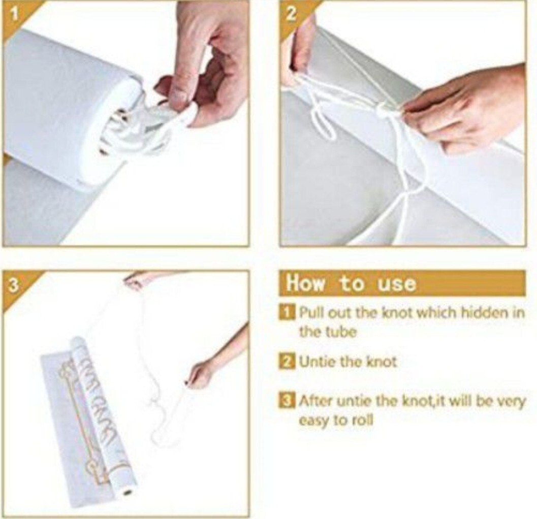 Healon 100 x 3 ft Wedding Aisle Runner White Aisle Runner Rug with Pull String