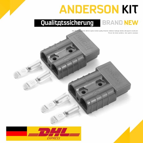 Satz Batteriestecker mit Kupplung rot grau Anderson SB 50/Rema SR 50 A 14mm - Afbeelding 1 van 7