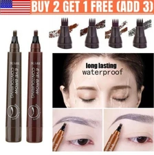 Microblading Eyebrow Pen Waterproof 3D Fork Tip Tattoo Long Last Eyebrow Pencil
