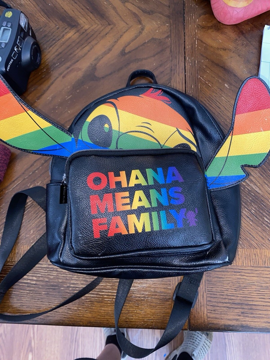 NWT Dani Nicole x Disney Stitch Ohana Means Family Leather Rainbow Backpack Disney Lilo & Stitch OHANA RAINBOW Backpack Danielle Nicole  main image 3