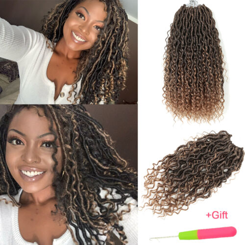 14" Goddess Faux Locs Crochet Briads Curly Hair River Braiding Hair Extensions - Picture 1 of 41