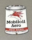 VINTAGE 12” MOBIL MOTOR OIL PEGASUS GARGOYLE PORCELAIN SIGN CAR GAS OIL TRUCK