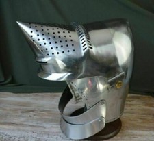 Custom SCA HMB 14 Gauge Steel Medieval Combat Bascinet Griffon Helmet Aventai