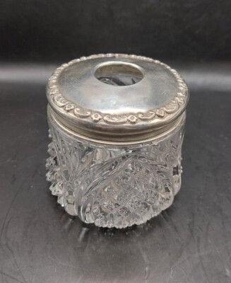 Antike viktorianische Haarnadel Sterlingsilber mit Spitze ordentlicher Topf gepunzt 1893 Birm