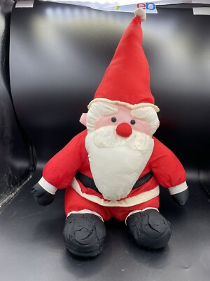 Vintage Puffy Pluffy Santa Claus Christmas Plush Stuffed Toy 21