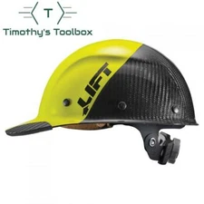 Lift Safety Dax 50/50 Carbon Fiber Cap Hard Hat Yellow-Black