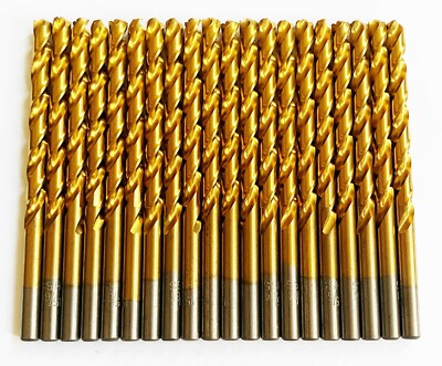 20 DISSTON TITANIUM 15/64'' HIGH SPEED STEEL DRILL BITS SPLIT POINT METAL GOLD