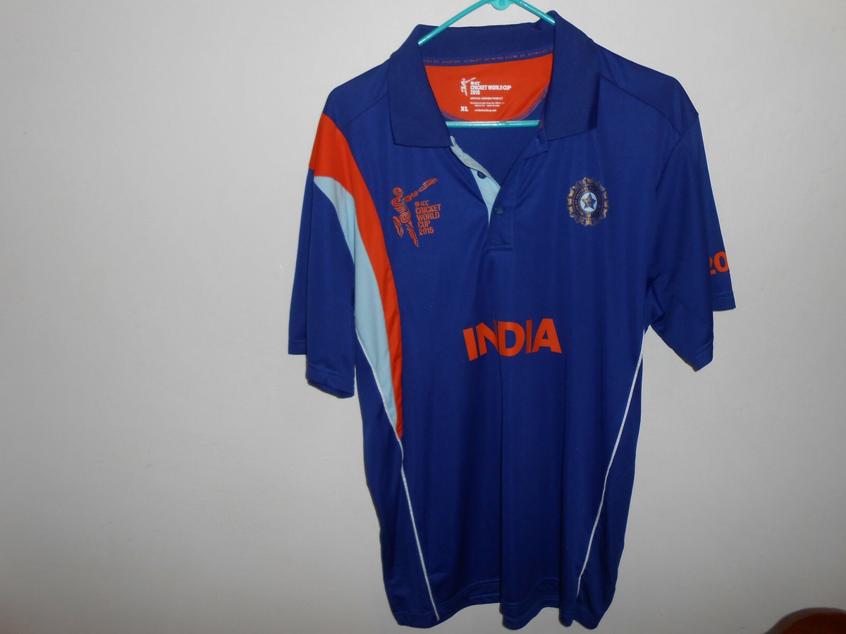India Cricket ICC 2015 World Cup Polo Jersey Shirt XL