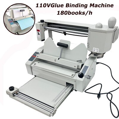 A4 Manual Hot Glue Book Binder Binding Machine110V w/Indent Function 180 books/h