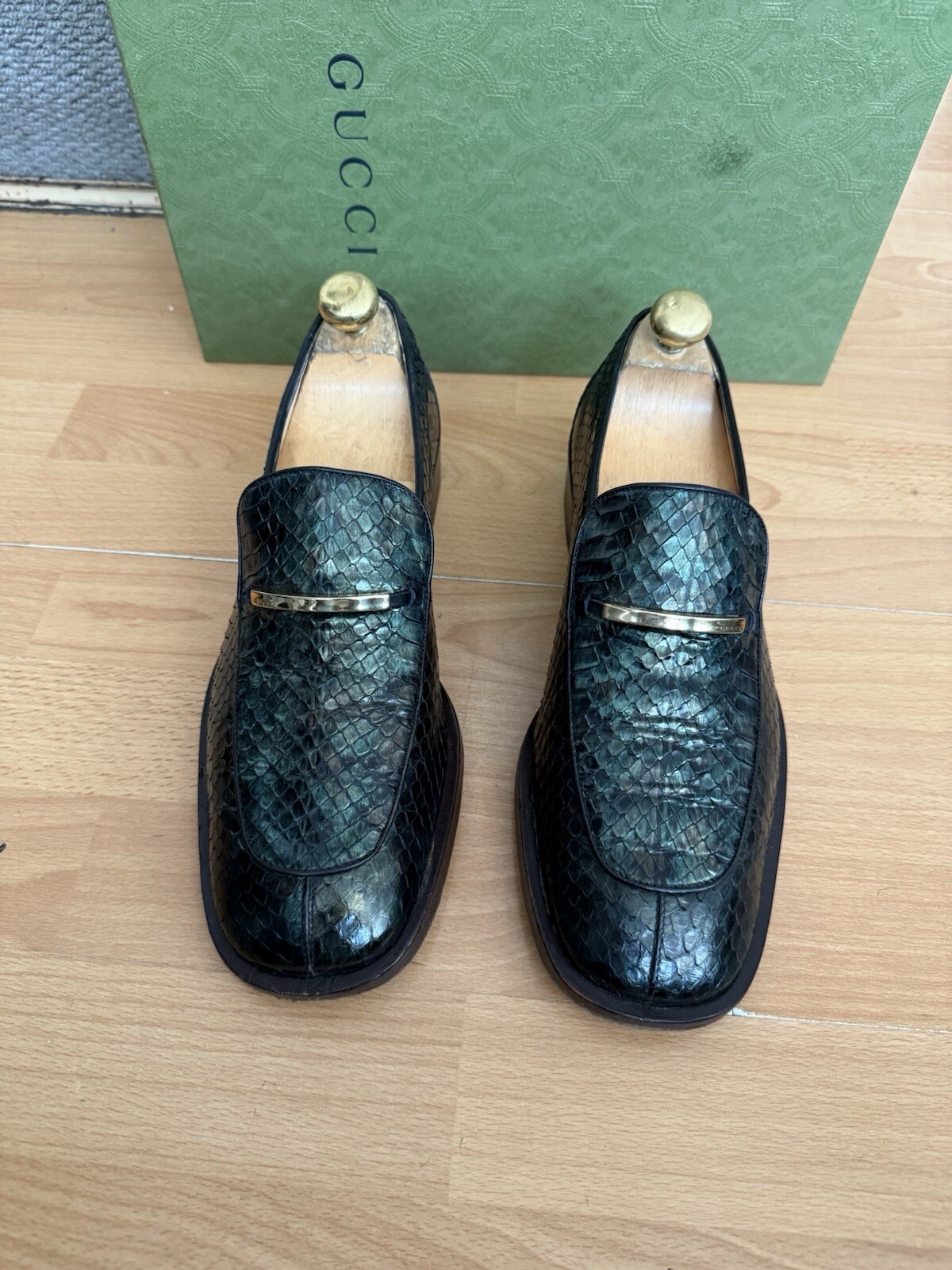 Gucci Python Snake Skin Leather Mens Horsebit Loa… - image 2