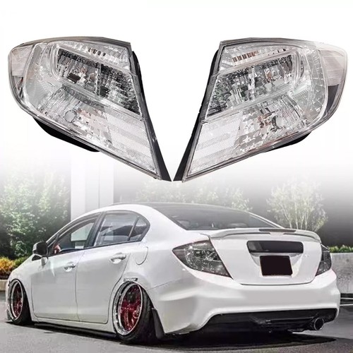 Crystal Clear Lens Brake Tail Lights Turn Signal Cover For Civic Sedan 4DR 201jT - Picture 3 of 14