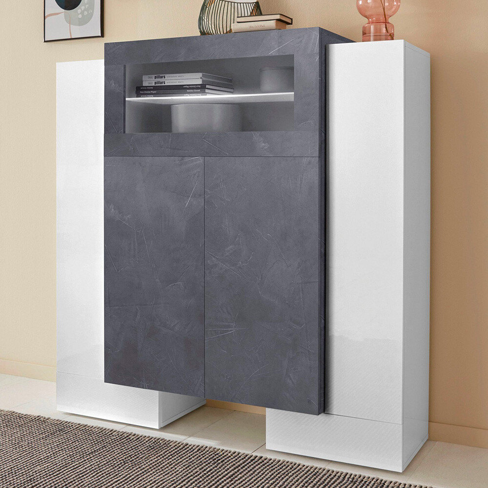 Vitrina aparador 2 puertas salón comedor Pillon Trivum Ardesia